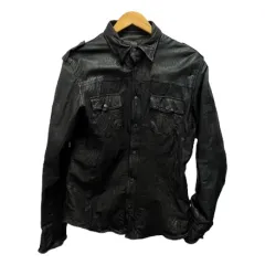 テットオム TETE HOMME ライダースジャケット シングル 長袖 山羊皮 無地 1545901-1 L 黒 ブラックのサムネイル