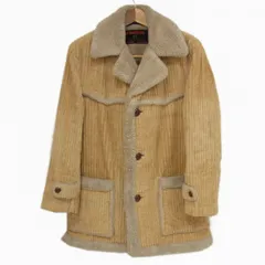 70年代 ヴィンテージ 希少◇McGREGOR コーデュロイ ボア ランチコート イエローブラウン マクレガー メンズ 肉厚 冬物