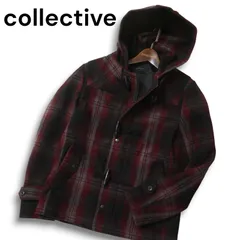 collective コレクティブ メンズビギ 秋冬 メルトンウール★　ジップ チェック ショート ダッフルコート Sz.2 メンズのサムネイル