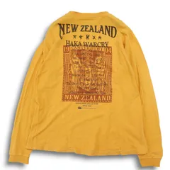 CANTERBURY カンタベリー ラグビー 通年 ロゴ HAKA プリント★ スウェット 長袖 カットソー ロンTシャツ Sz.L メンズ 黄色