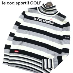 le coq sportif GOLF ルコック ゴルフ 秋冬 ウール★ ロゴ タートルネック ボーダー セーター ニット Sz.M メンズ