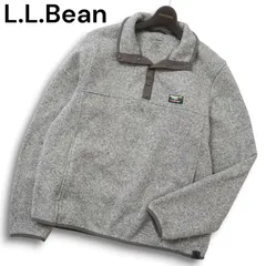 L.L.Bean エルエルビーン 秋冬★ スタンドカラー ニット フリース トレーナー Sz.M メンズ グレー アウトドア