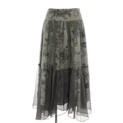 スナイデル SNIDEL シフォンオーバープリントスカート チュールスカート 変形 花柄 ロング マキシ 1 グレー SWFS214147 /HN