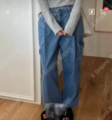 ブルーデニムカーゴワイドパンツ新商品