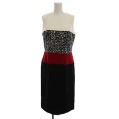 ポールカ PAULE KA ワンピース ロング ノースリーブ 38 黒 ブラック 白 ホワイト 赤 /YM