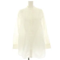 B&Y ユナイテッドアローズ BEAUTY&YOUTH ビューティー&ユース コットンピンタックバンドカラーシャツ ノーカラーシャツ ブラウス 長袖 サイドスリット 白 ホワイト 1611-105-2297 /HN