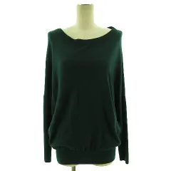 インディヴィ INDIVI ニット セーター 長袖 カシミヤ混 シルク混 グリーン 緑 38