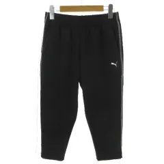 プーマ PUMA 吸水速乾 ドライ カプリ 五分丈 ニット 3/4 パンツ 521856-01 DRY CELL ウエストゴム ロゴプリント ストレッチ ブラック 黒 S