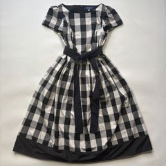 美品 M'S GRACY カメリア ダブルジップ ティアード ギンガムワンピース