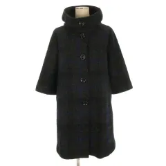 ルカ LUCA チェック コート ウール混 ネイビー系 251117E