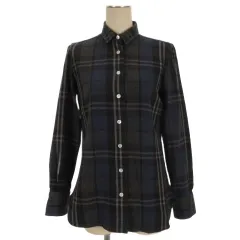 アナイ ANAYI ネル シャツ チェック 長袖 40 ネイビー 251118E