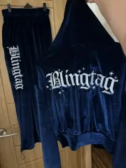 blingtag ツアーベルベット トレーナー セット ネイビー