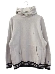チャンピオン CHAMPION 90s リバースウィーブ パーカー リブライン グレー 黒 XL USA製 スウェット プルオーバー ヴィンテージ