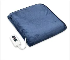 処分特価【アウトレット商品(外箱にキズがあるのみ】山善電気敷毛布/サイズ140×80cm洗えるやわらかフランネル/ダニ退治機能付スモークネイビー YMS-FK33K(SN)のサムネイル
