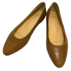 【美品】SAYA サヤ (23) パンプス フラットシューズ アーモンドトゥ 本革 レザー 定番デザイン