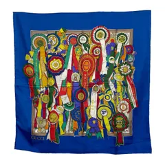 GUCCI グッチ スカーフ ヴィンテージ 大判 乗リボン ロゼッタ