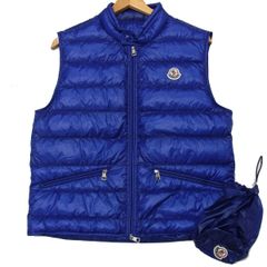 MONCLER ネイビー ダウンベスト 収納袋付き - メルカリ