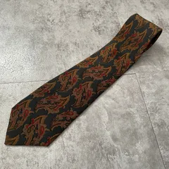 【Christian Dior】ペイズリー柄ネクタイ　グリーン　ボタニカル