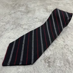 【Mila Schon】レジメンタルストライプネクタイ　ニットタイ　ブラック　マルチカラー