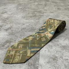 【pierre cardin】アート柄ネクタイ　カーキ