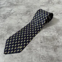 【pierre cardin】フクロウ柄ネクタイ　アニマル柄　ネイビー　可愛い　鳥柄