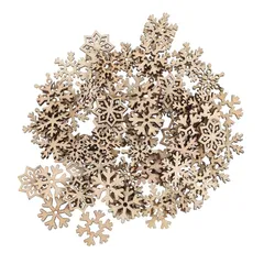 【迅速発送】クリスマスオーナメント 雪の結晶 飾り 木製 北欧 クリスマス 飾り DIY手作り冬 新年 クリスマスパーティー 装飾 部屋飾り 100個 0