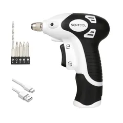 【迅速発送】SENTOOL 電動ドライバー 小型 電動ドリル 3.6V USB Type-C 充電式 軽量 315g 家具の組み立て・手作りインテリアに ドライバー 電動 女性や初心者でも簡単に使える ドリルドライバー 穴あけ能力 ドリル 木工4ｍｍ 正逆