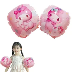 【迅速発送】2個セット アームリング 浮き輪 子供用スイミング補助具 強い浮力 水泳練習用具 子供用浮き輪 スウィング補助具 水泳用品 水泳補助 ピンク 1