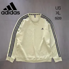 adidas アディダス　スリーストライプ　ワンポイントロゴ　 スウェット トレーナー カーキ　US-XLsize