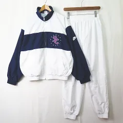 ナイキ NIKE ナイロン ジャケット パンツ セットアップ L ホワイト/ネイビー SUPREME COURT 90's 2sa6967