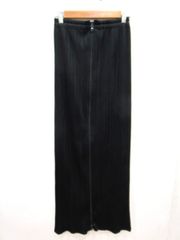 イッセイミヤケ プリーツプリーズ PLEATS PLEASE 前開きチャックロングスカート PP04-JG370 サイズ3 中古■N305