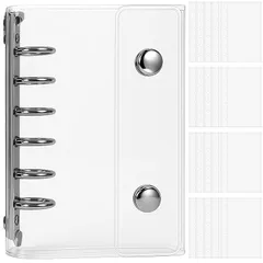 GOKEI シール帳 プラバン 透明 A7 サイズ ミニ バインダー 【リフィル×20枚】 クリア カードポケット 手帳 推し活 女の子 コラージュノート クリアタイプ A7 1