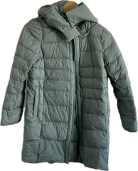 Z1618【美品】CHRISTIAN AUJARDクリスチャンオジャール　ダウンコートダウンジャケット　アウター　グリーン　フード取り外し可　レディース