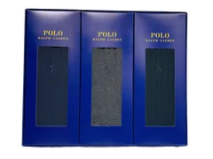 ポロ ラルフ ローレン 紳士 靴下 メンズ 25-26ｃｍ　3足セット POLO RALPH LAUREN 綿混 ワンポイント刺繍 無地リブ クルー丈 メンズ ビジネスソックス