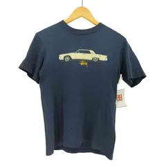 ステューシー Stussy 90S USA製 青赤タグ 袖裾シングル クルーネック アメ車プリント S/S Tシャツ メンズ import：S 