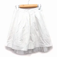 レストローズ L'EST ROSE フレア スカート ミニ 膝上 切替シフォン シンプル タック 綿混 MT ホワイト 白 /HT35