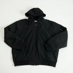 ブラック フード ジップアップ アウター XL