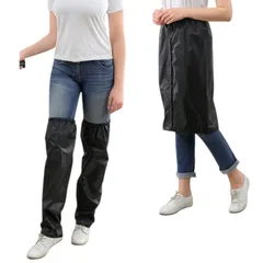 [ヒカリカ] レッグカバー メンズ 雨 防水 脚 レインコート フルオープン バイク ブラック 2way 自転車通勤 雨対策 ガーデニング (Lサイズ) [L]