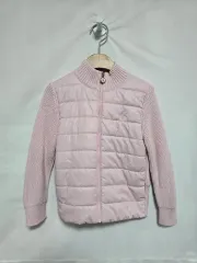 (ハングルタグ正規品) POLO RALPH LAUREN(ポロラルフローレン) ピンク キルティング ニット ジップアップ ジャケット キッズ 3歳 1119