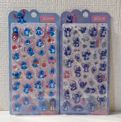 【再入荷】スティッチ　ドロップシール　ディズニー　うるちゅる　立体シール　2枚
