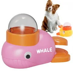 知育玩具 給餌器 犬 猫 おやつ おもちゃ ちいくがんぐ 早食い防止 おもちゃ 一人遊び 孤独感を軽減する 楽しい時間 (くじら ピンク) [くじら ピンク]