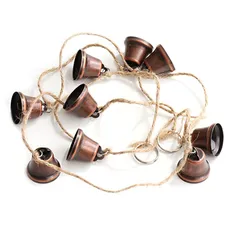 【迅速発送】MrMrKura ベル 手芸 真鍮鈴 ロープ付き9個セット 手芸 鈴 すず ミニベル メタルベル 工芸装飾用ベル クリスマスツリー オーナメント 真鍮の鈴 ジングルベル 手作り鈴 クリスマス 飾り DIY用 プレゼント (赤銅)