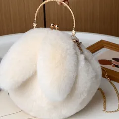 もこもこ うさぎ ショルダーバッグ 韓国 ホワイト ファー 斜めがけ 可愛い