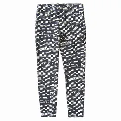 未使用 ヒステリックグラマー HYSTERIC GLAMOUR ガール ロゴ 総柄 スリム パンツ ストレッチ ジッパーフライ 01223AP01604 W28 ホワイト/ブラック メンズのサムネイル