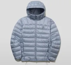 アンブロ フェザーフレックス 軽量 フード付き ダウンジャケット ブルー
