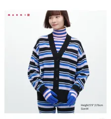 ユニクロxマルニ メリノブレンドストライプカーディガン