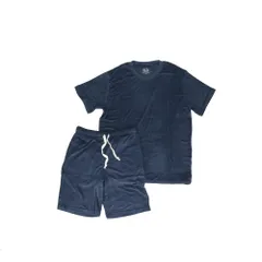 ☆ 49.ネイビー ☆ ＬLサイズ ☆ FRUIT OF THE LOOM パイルルームウェア上下セット フルーツオブザルーム ルームウェア FRUIT OF THE LOOM セットアップ 上下セット 半袖 パイルルームウェア ショートパンツ