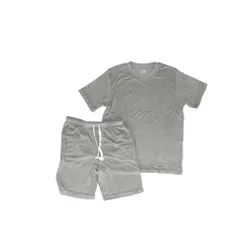 ☆ 85.Mグレー ☆ Ｌサイズ ☆ FRUIT OF THE LOOM パイルルームウェア上下セット フルーツオブザルーム ルームウェア FRUIT OF THE LOOM セットアップ 上下セット 半袖 パイルルームウェア ショートパンツ