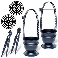 SALUDABLE シーシャ 炭バスケット トング付 持ち運び チャコール 炭入れ 金属製 ホルダー (2個セット) [2個セット]