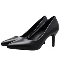 [motayu18] 美脚効果 ハイヒール 7cm パンプス レディース 歩きやすい フォーマル ヒール 黒 靴 レディース靴 疲れにくい 痛くない 滑り止め 仕事用 通勤用 ビジネス オフィス (ブラック, 日本の靴のサイズ [ブラック] [24.5 cm]